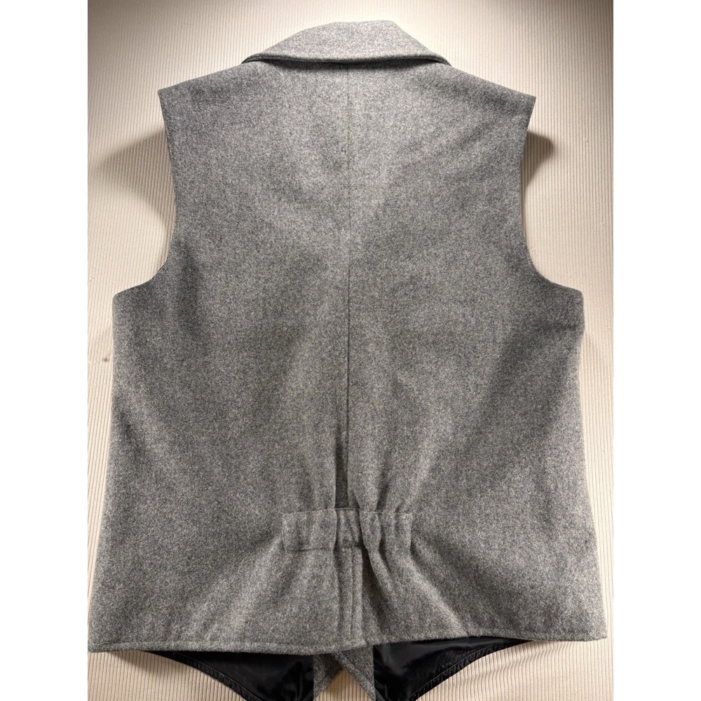 Powder River Outfitters Panhandle Vest Sz M Wool Gray 4pockets Mens Button Front - Picture 9 of 11